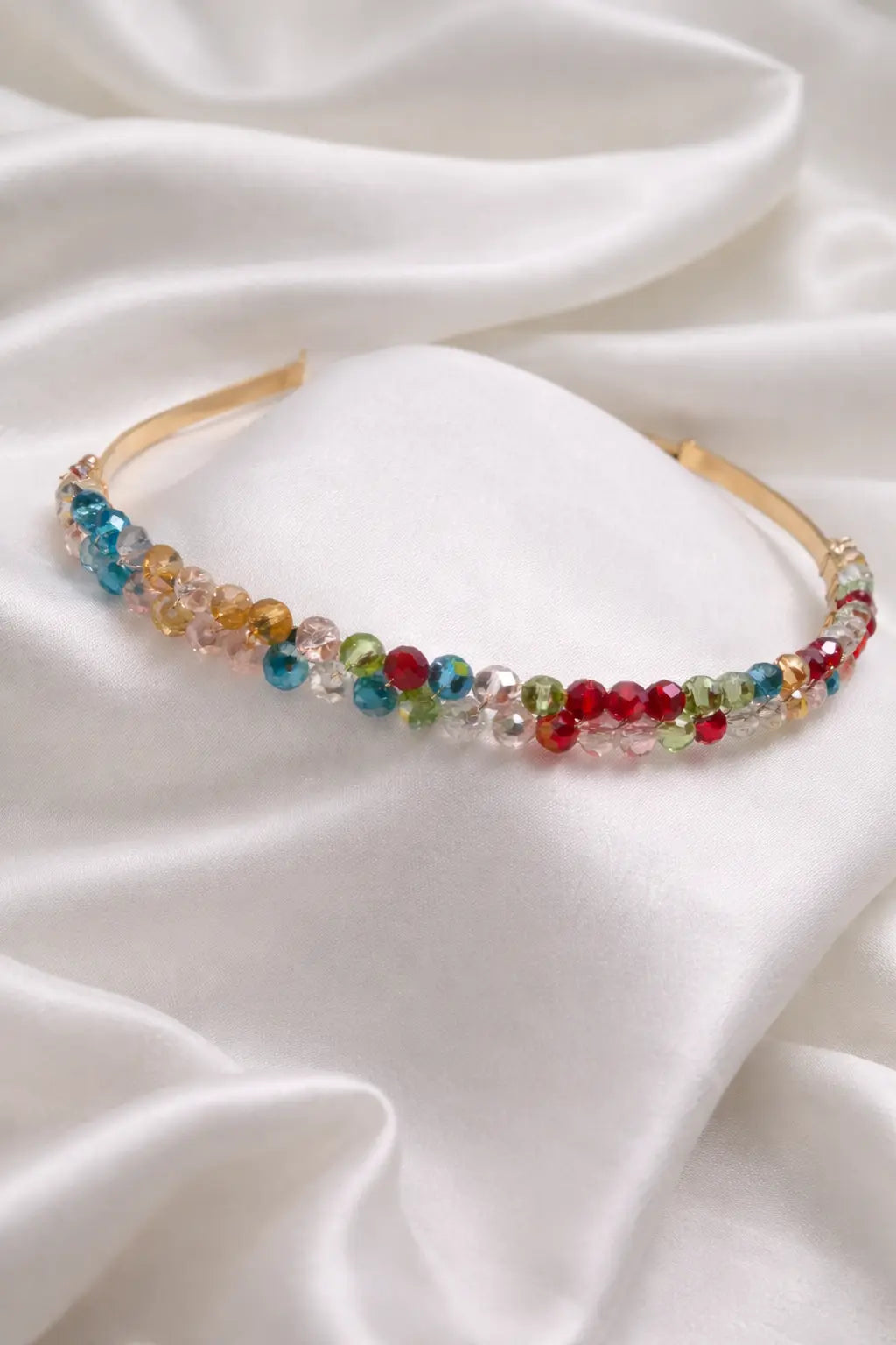 Mehrify Multicolor Crystal Hair Band for Women | Elegant Party & Bridal Headband