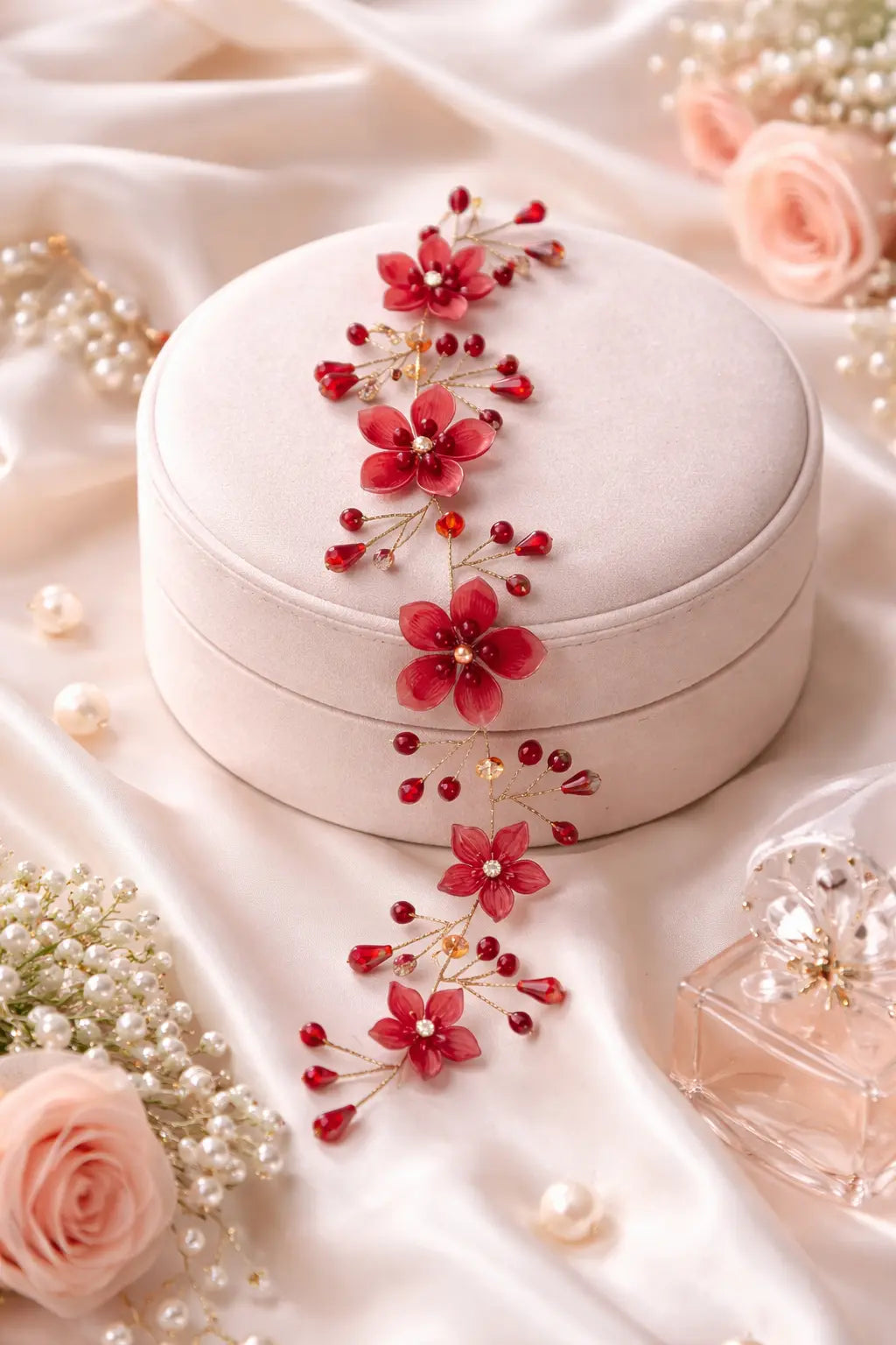 Mehrify Floral Crystal Hair Vine for Women | Bridal & Festive Hair Accessory