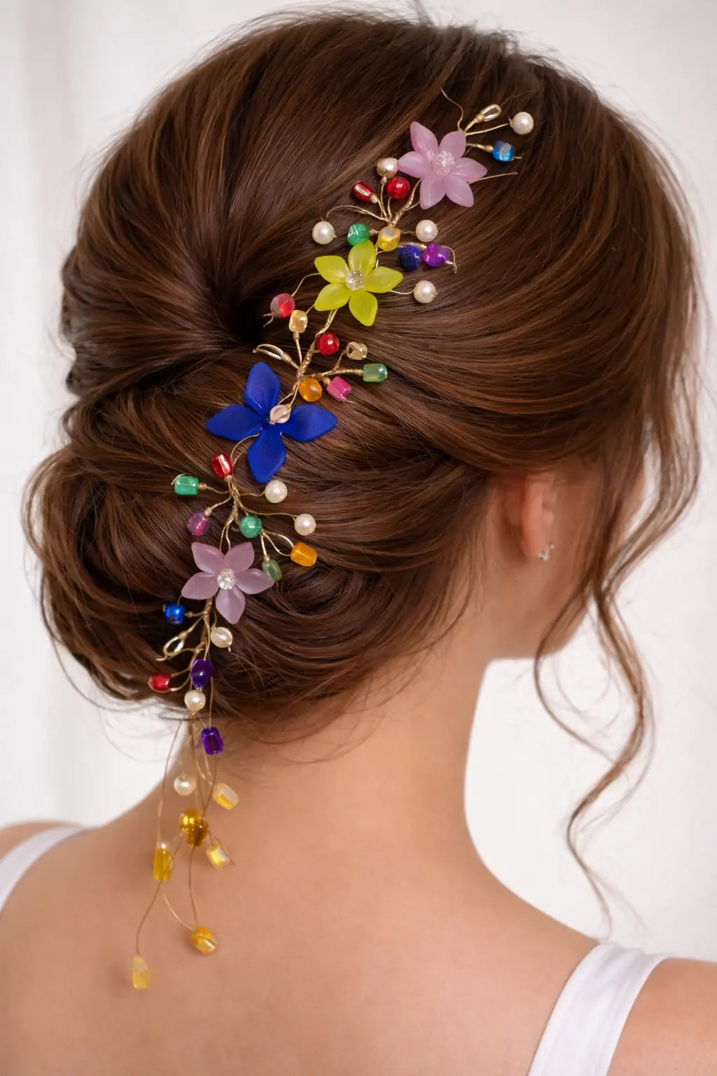 Mehrify Floral Crystal Hair Vine for Women | Bridal & Festive Hair Accessory