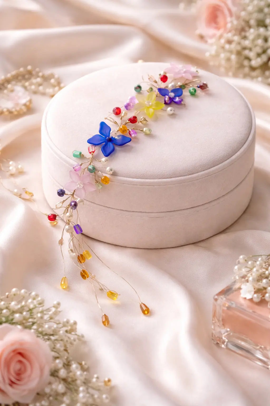 Mehrify Floral Crystal Hair Vine for Women | Bridal & Festive Hair Accessory