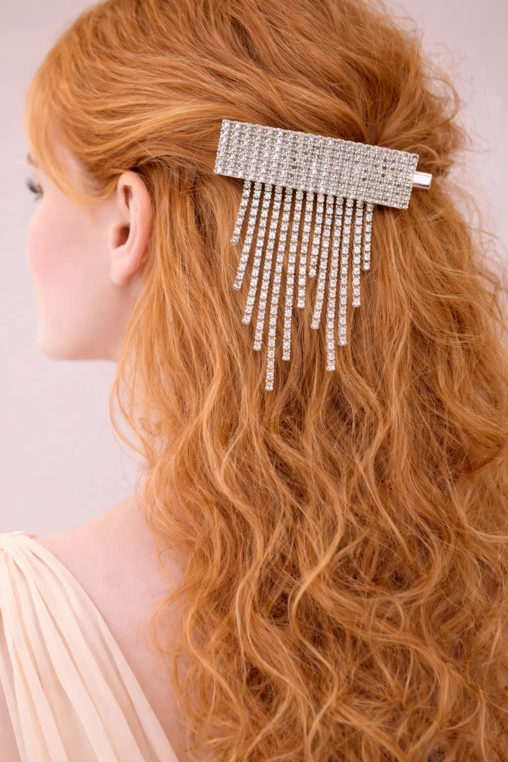 Mehrify Crystal Fringe Hair Clip – Luxury Rhinestone Bridal Hair Accessory