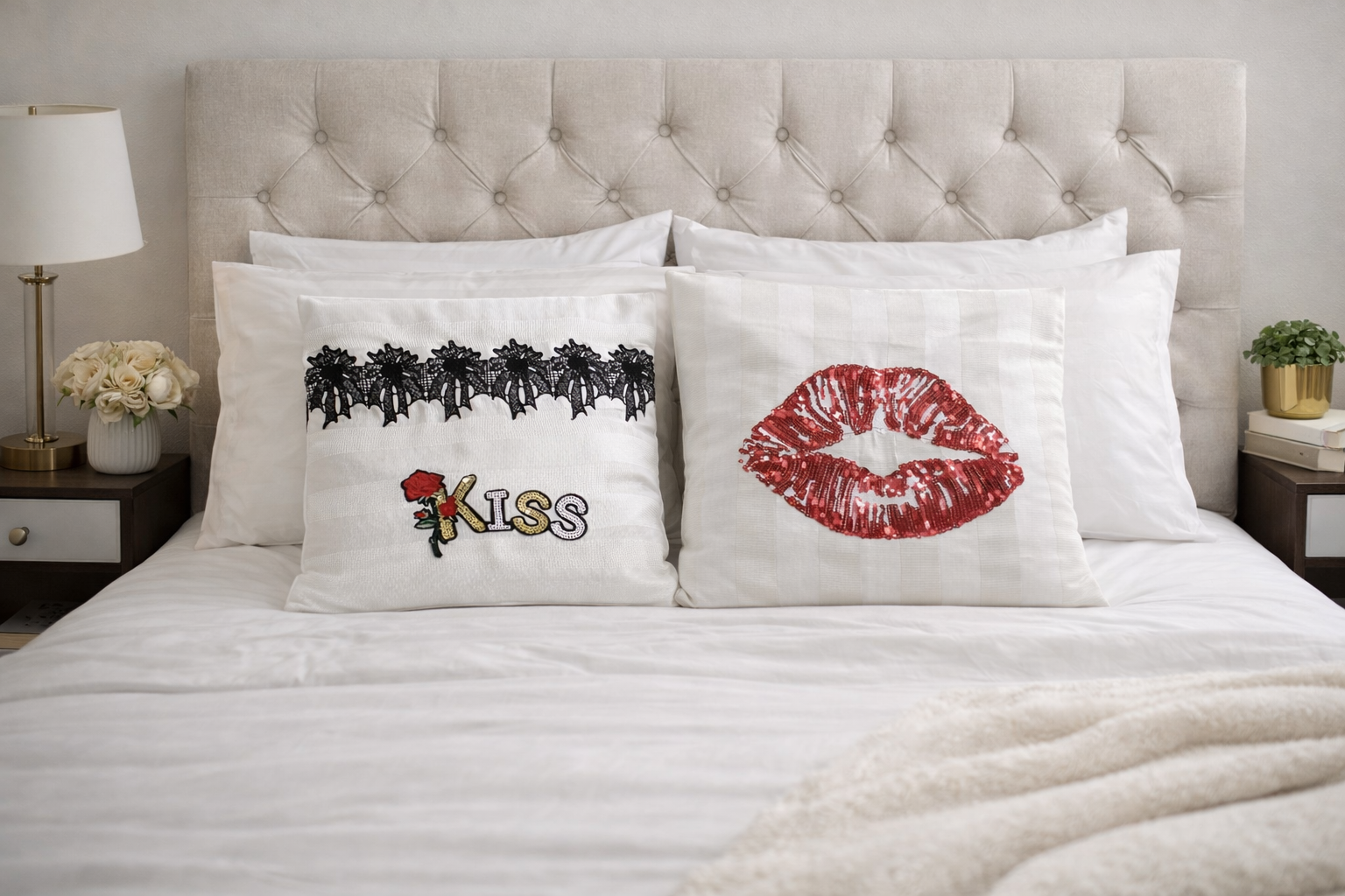 Modern Printed Cushion Covers Set of 2 – 16×16 Inch Decorative Cushions